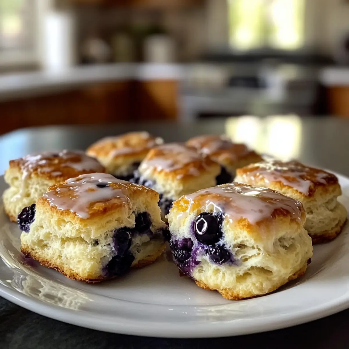 Biscuits aux myrtilles moelleux au glaçage citronné