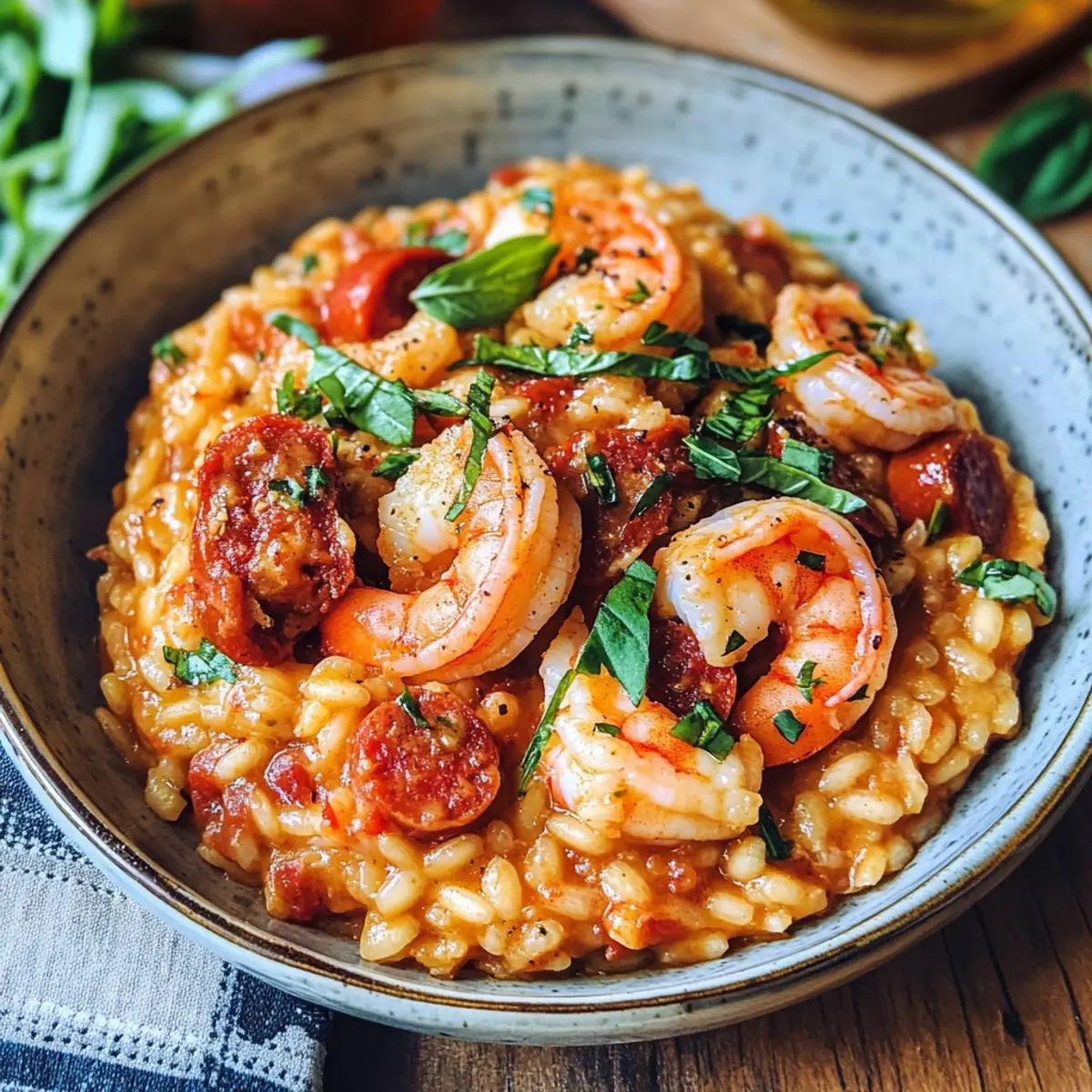 Risotto au chorizo et aux crevettes crémeux et savoureux