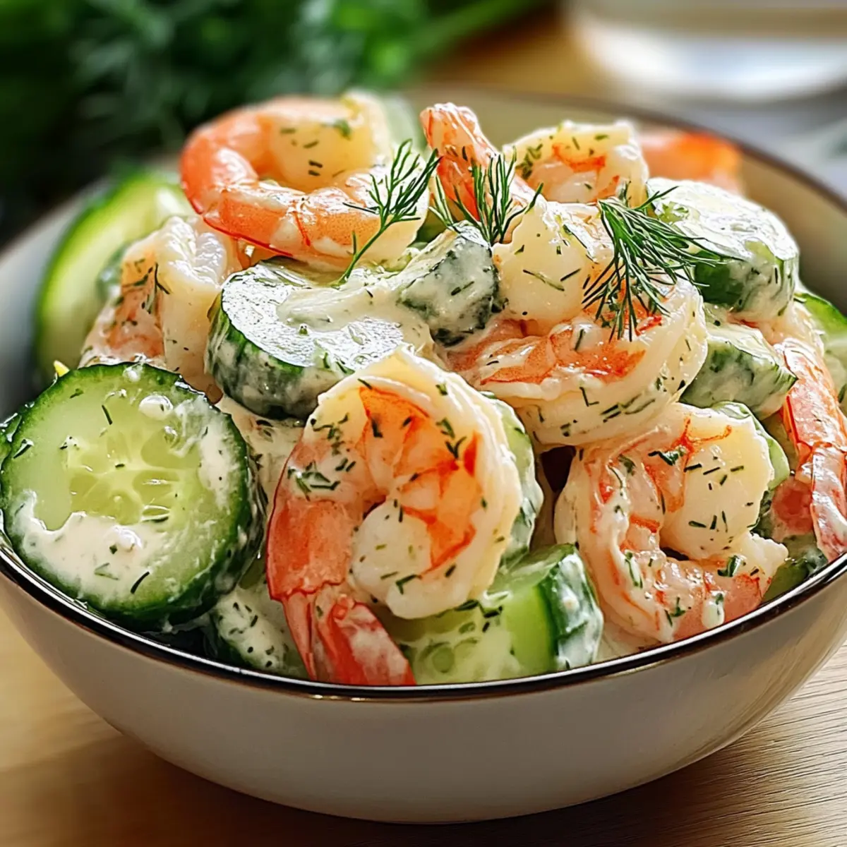 Crémeuse de Concombre et Crevettes Délicieuse et Légère
