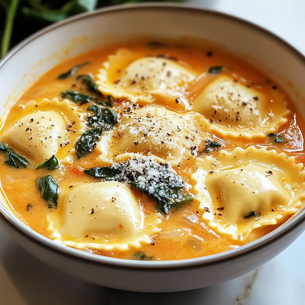 Soupe de Ravioli Toscan Crémeuse et Réconfortante
