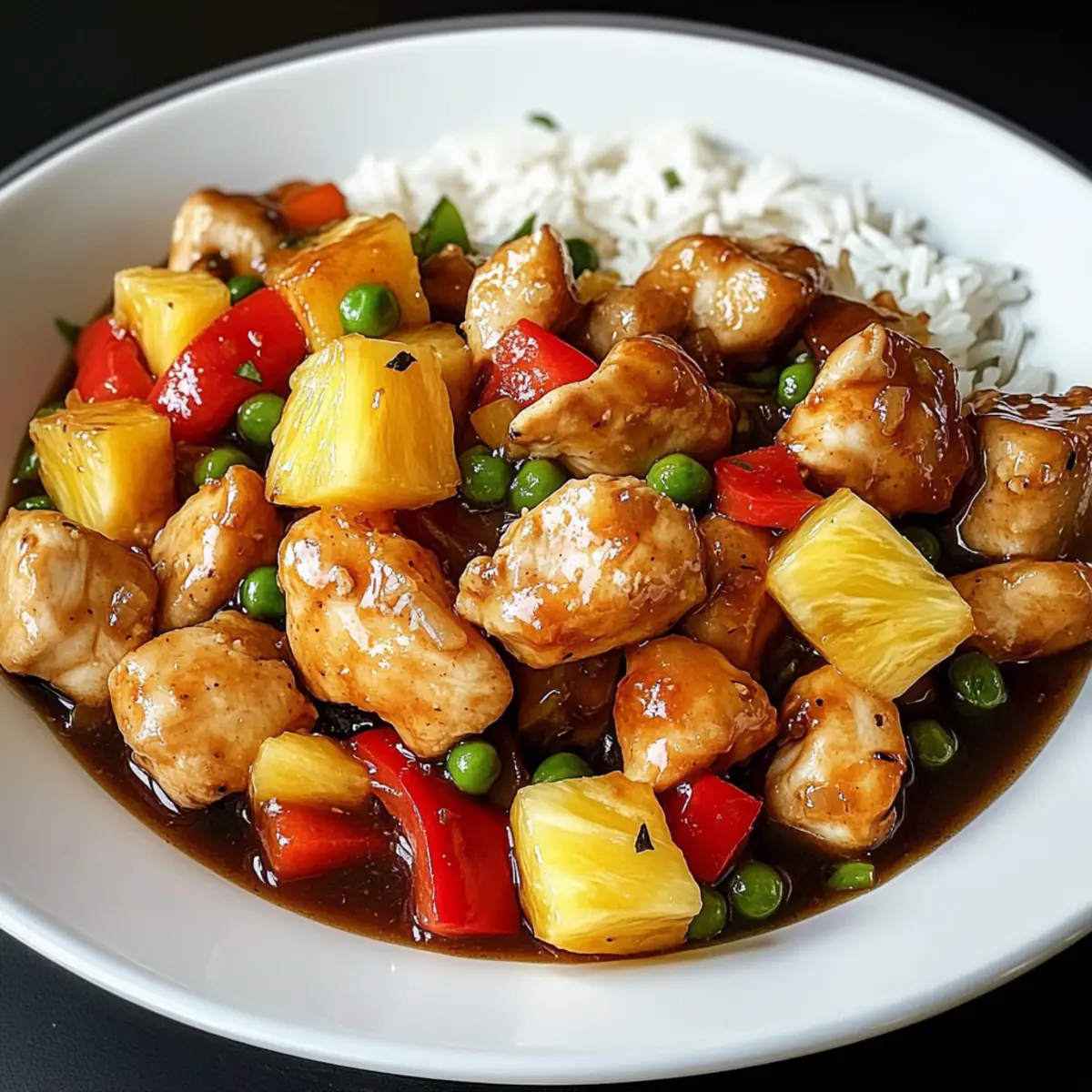 Poulet à l'ananas et légumes savoureux fait maison