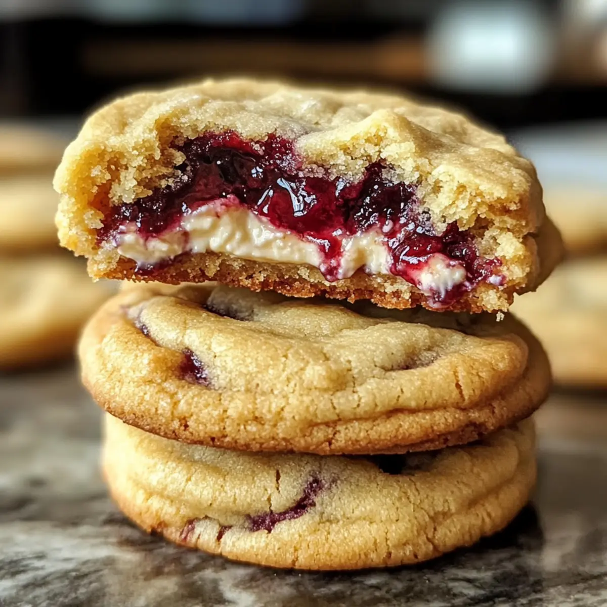 Biscuits fourrés au fromage à la cerise irrésistibles