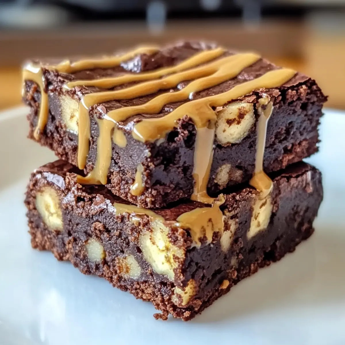 Brownie à la banane et beurre de cacahuète sans sucre