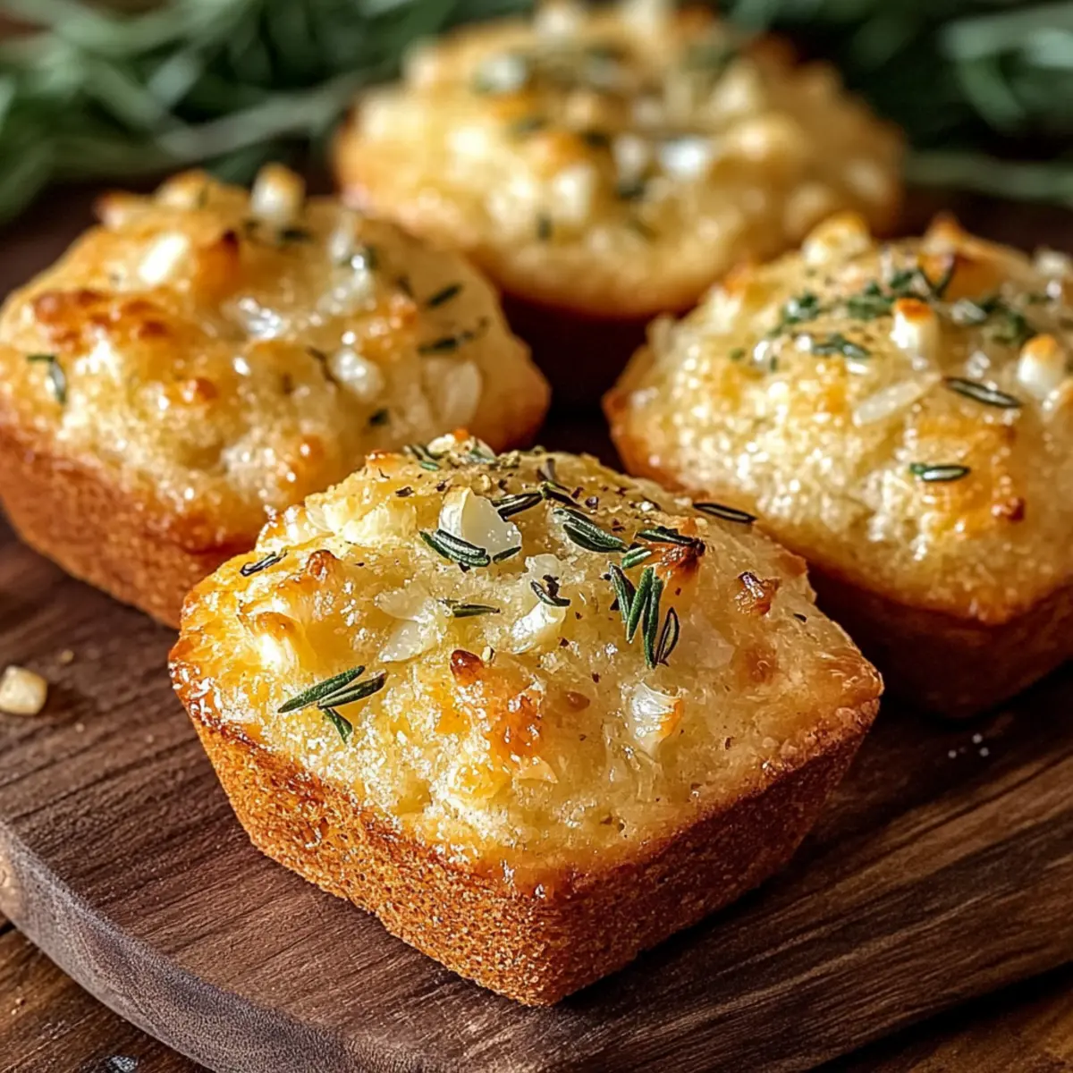Muffins Focaccia à l’Ail et Romarin Délicieux