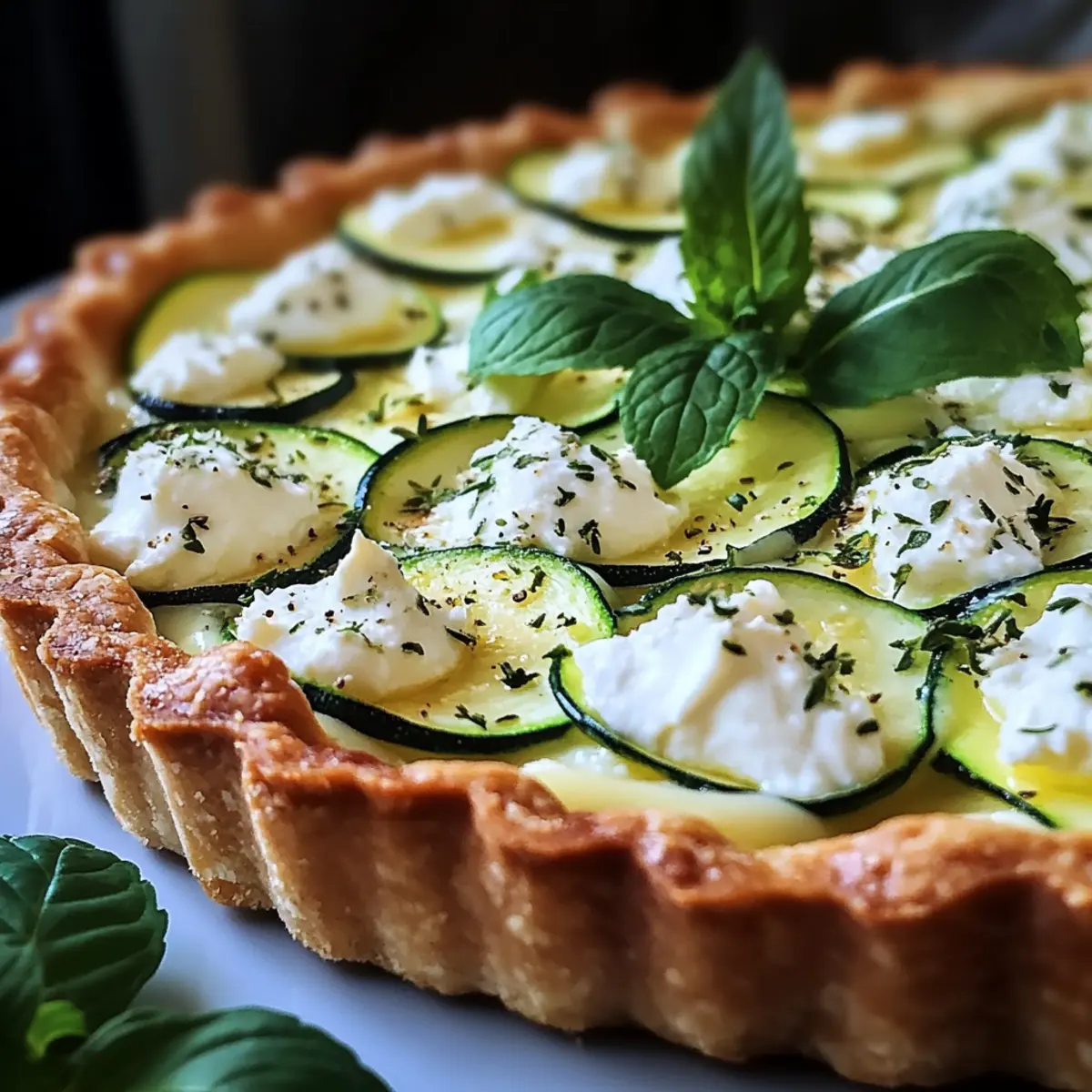 Tarte courgette ricotta et menthe : fraîcheur estivale