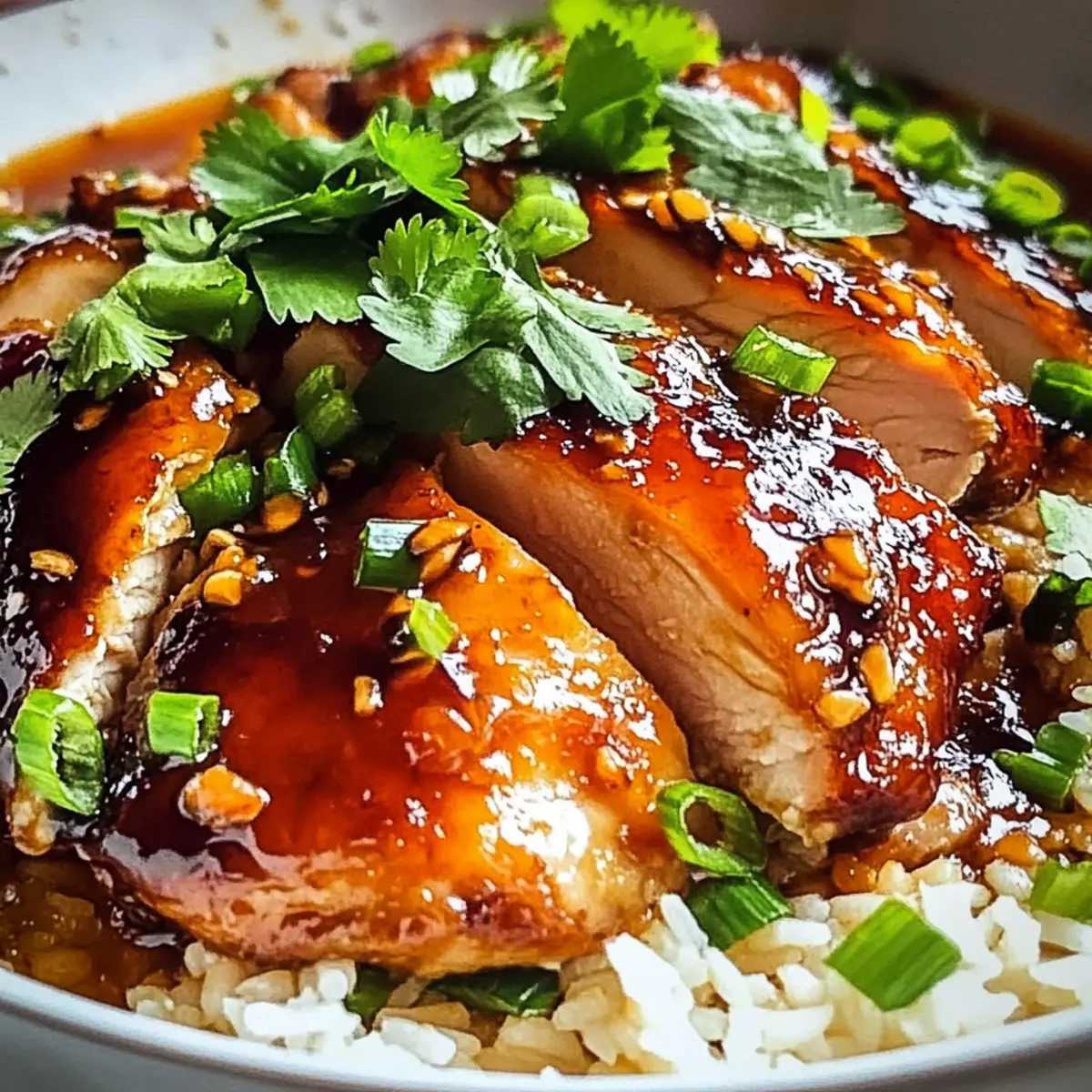 Poulet Caramélisé au Soja et Riz Parfait