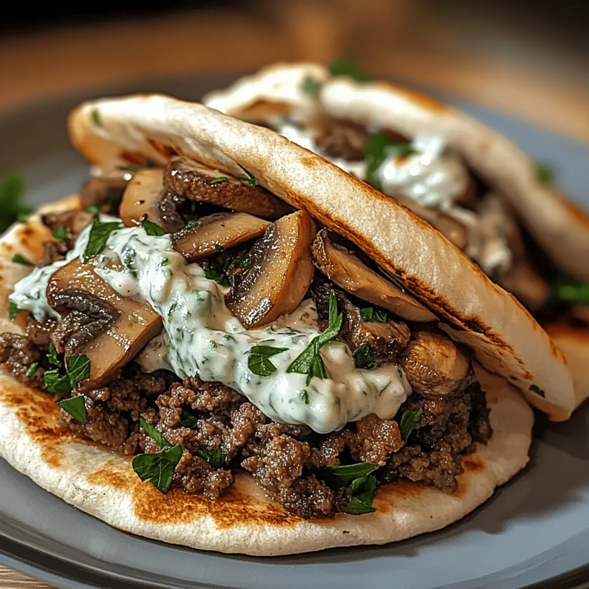 Boeuf fromage pour des pita délicieuses et réconfortantes