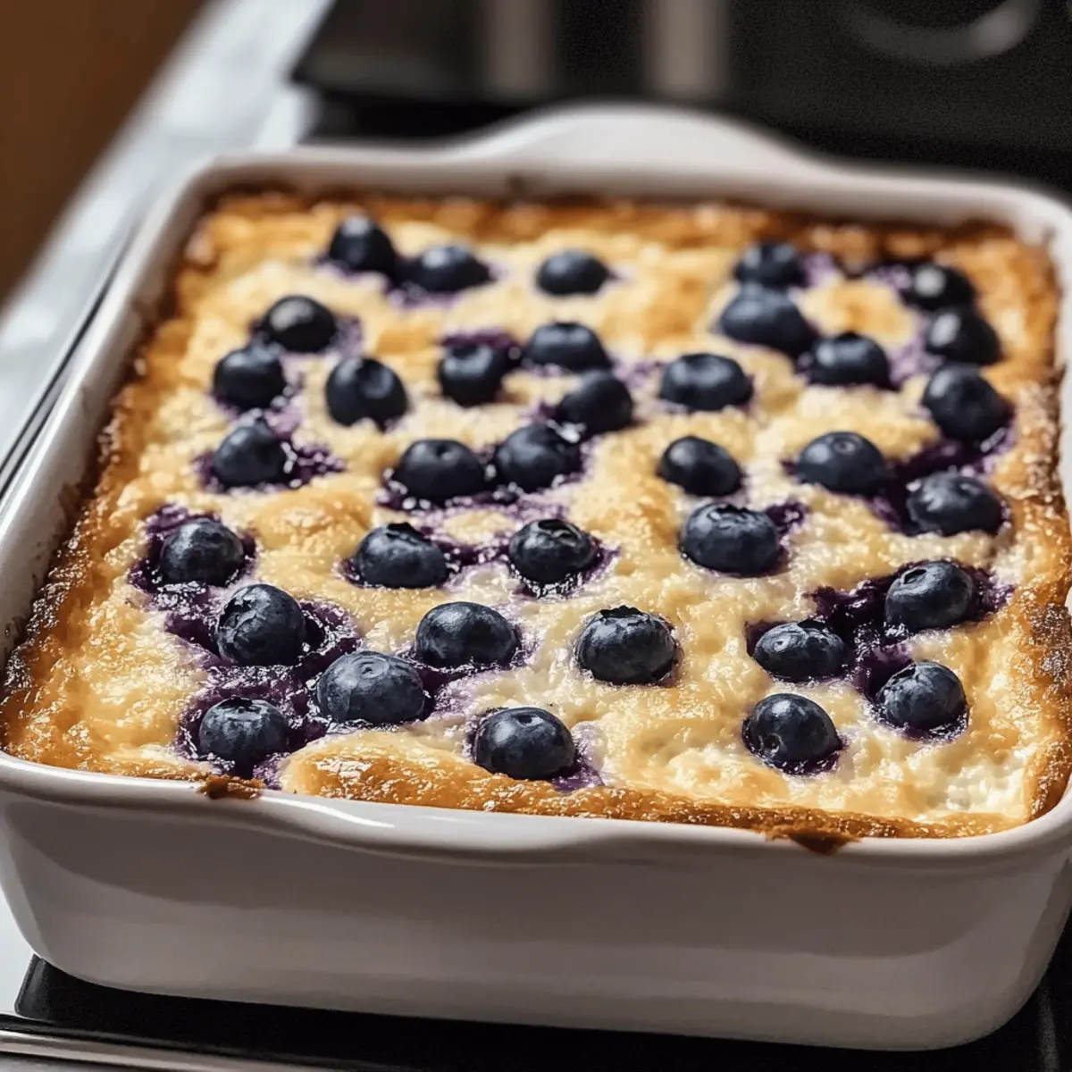 Casserole de petit-déjeuner au fromage cottage aux myrtilles
