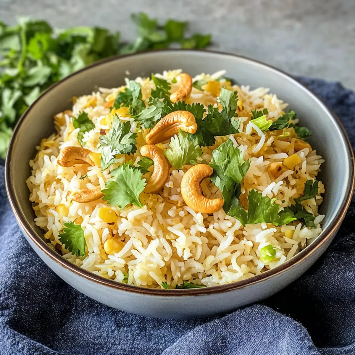 Riz à la noix de coco indien délicieux et parfumé