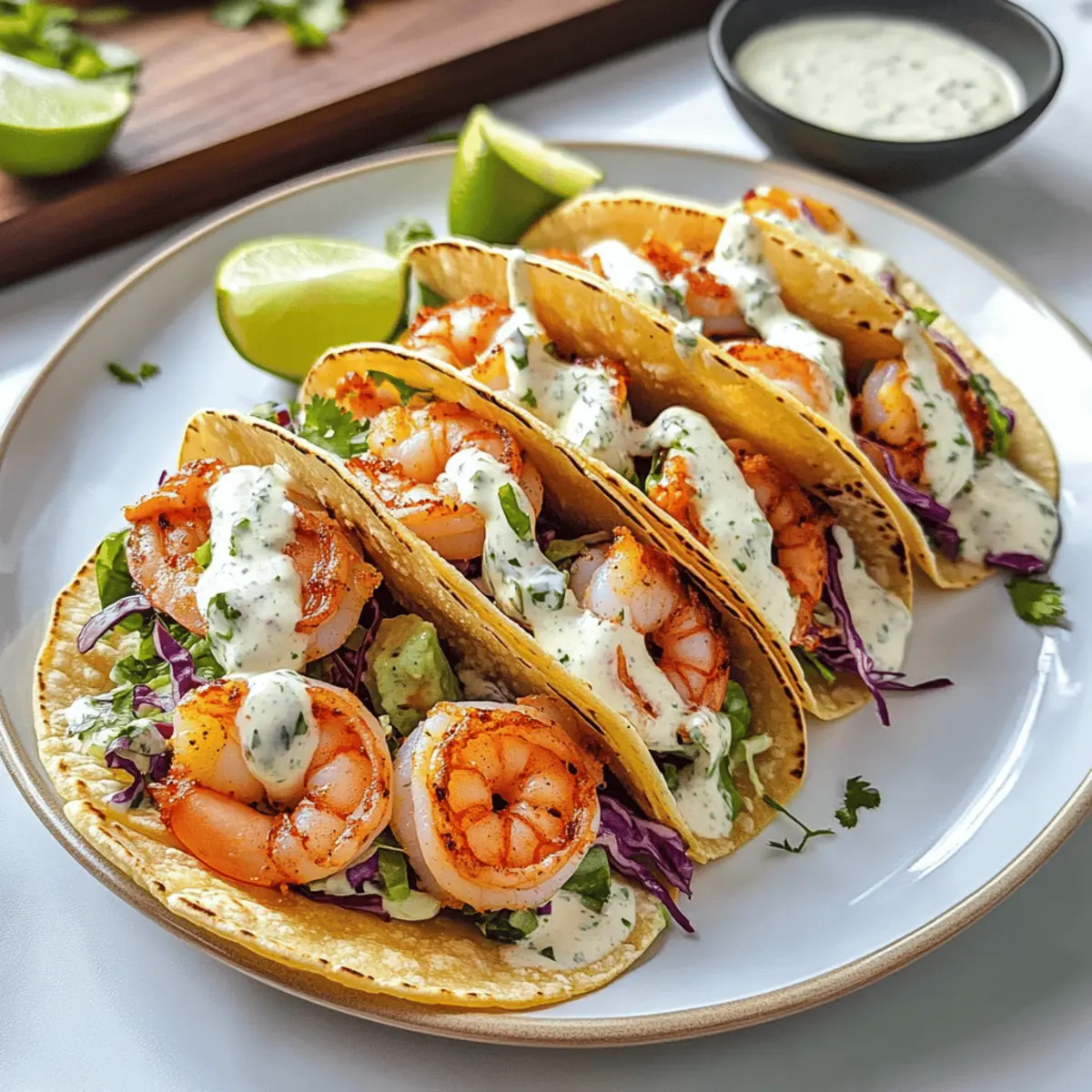 Tacos aux crevettes faciles avec sauce crémeuse