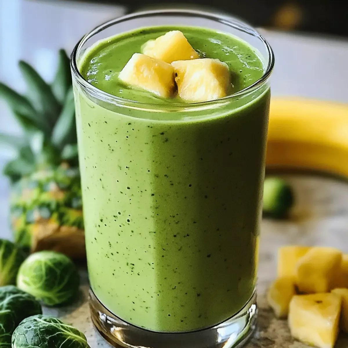 Smoothie de choux de Bruxelles energisant et délicieux
