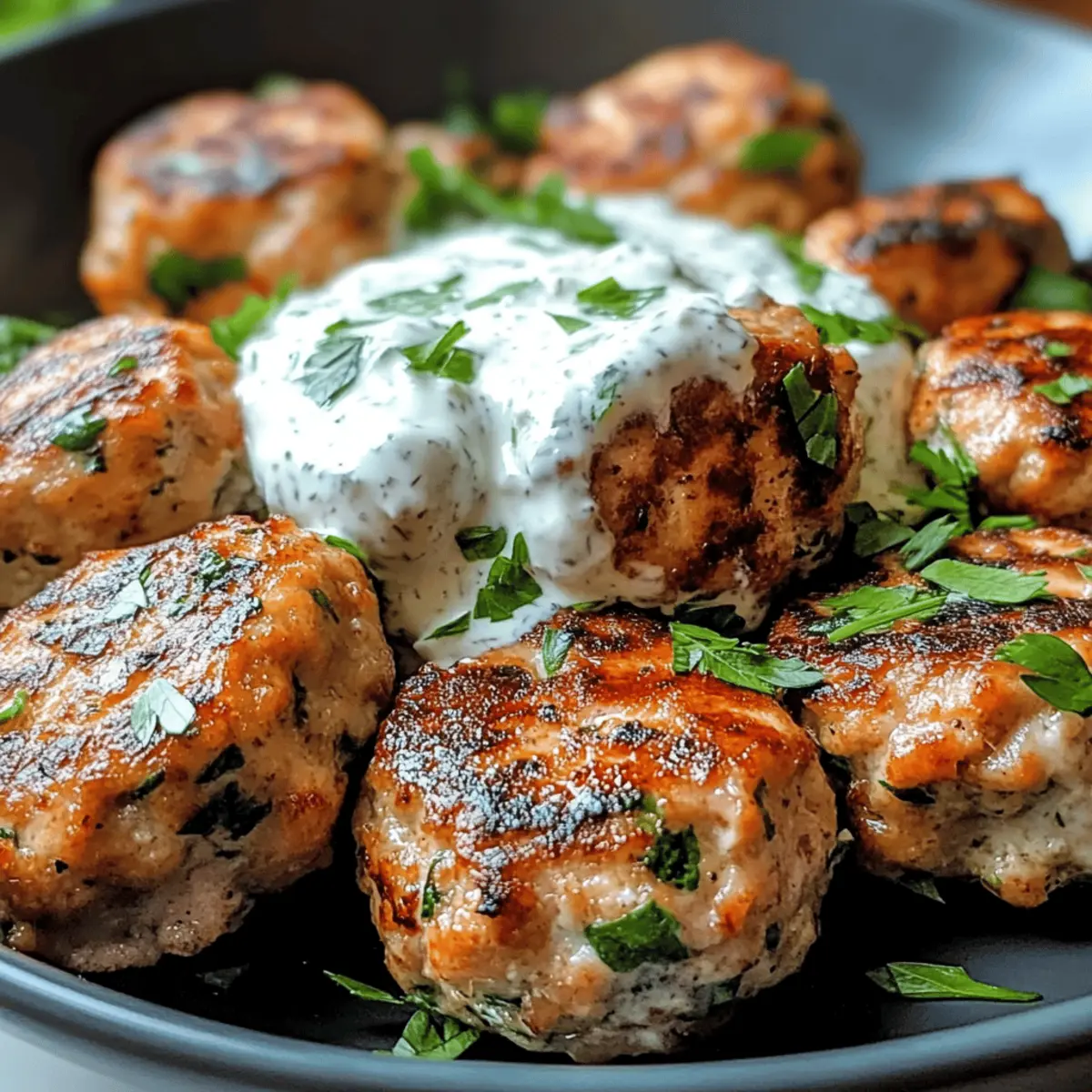 Kofta de poulet avec sauce yaourt à l’ail crémeux