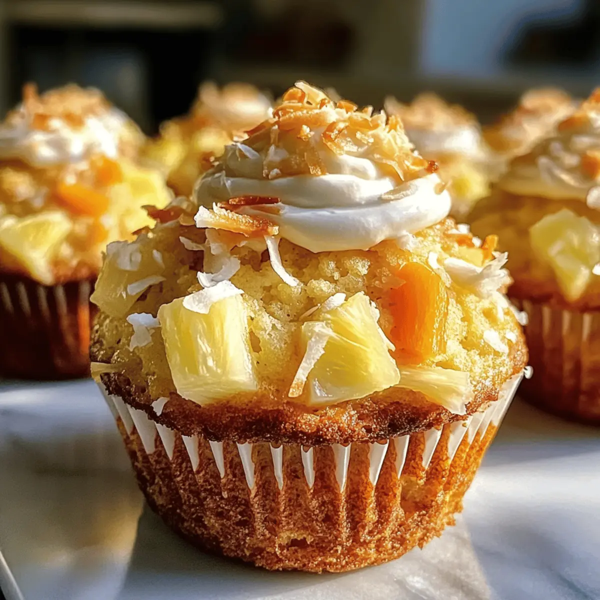 Muffins à l'ananas et à la carotte hawaïens délicieux