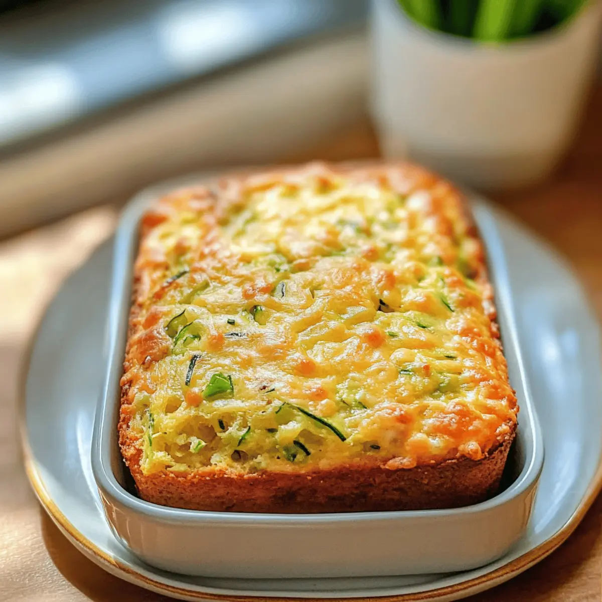 Pain rapide aux oignons verts, courgettes et cheddar