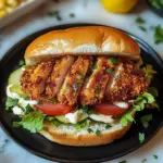 Sandwich au poulet au citron et au poivre