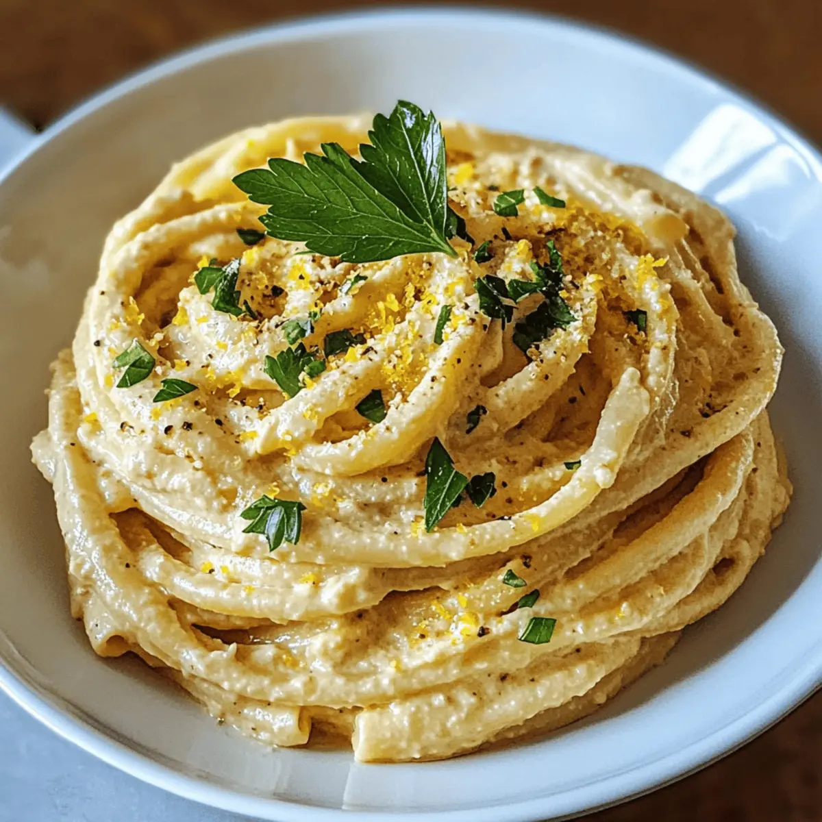 Pâtes au hummus citronné crémeuses et saines
