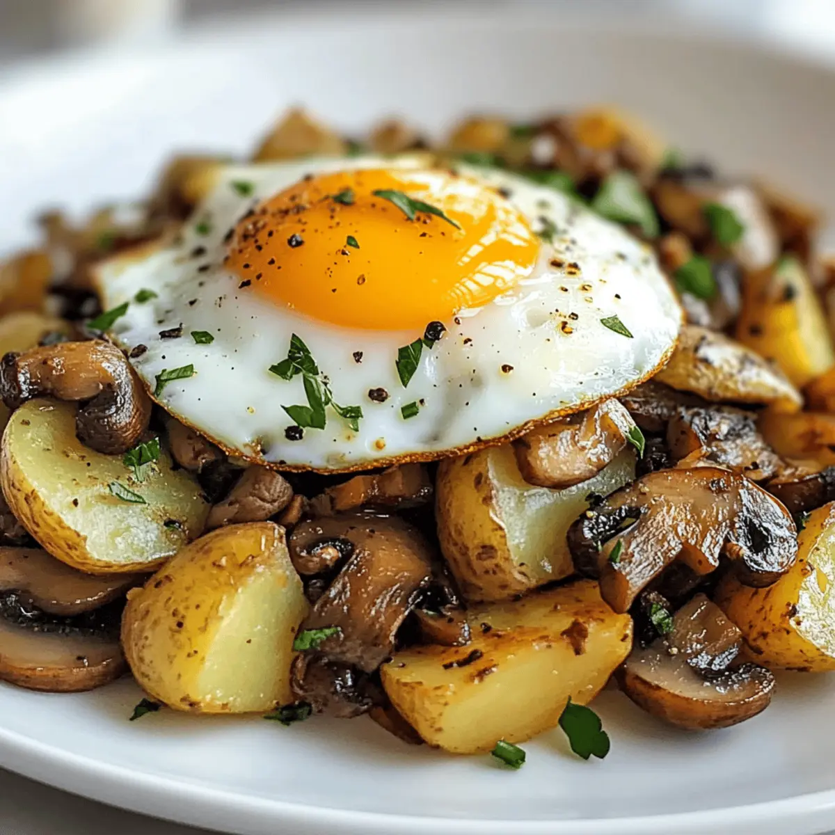 Hash de champignons sauvages et œufs réconfortant à la maison