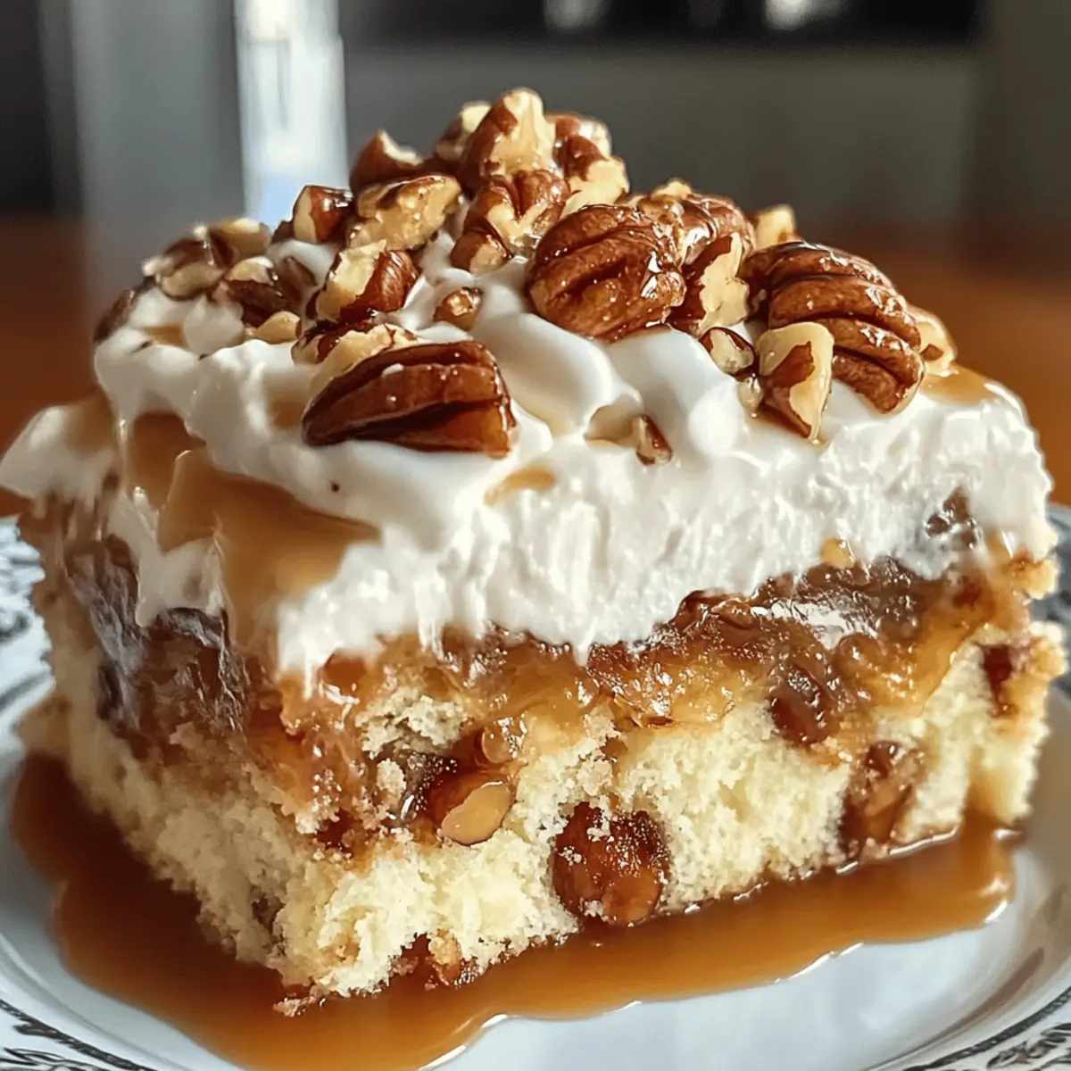 Gâteau Poke au Beurre de Pecan et Praliné Délicieux