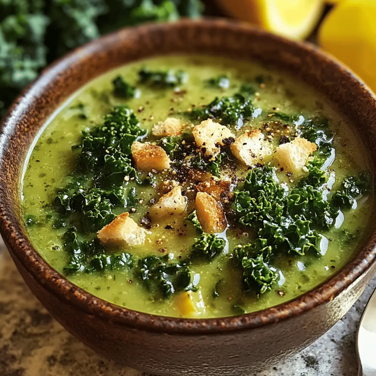 Soupe crémeuse de chou frisé vegan, un régal sain