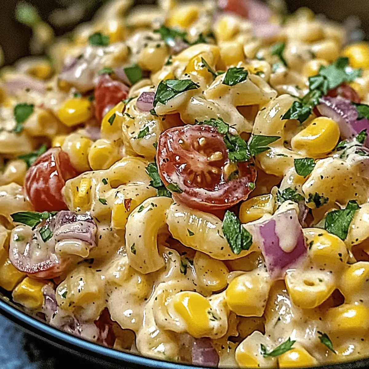 Salade de pâtes au maïs de rue mexicain délicieuse