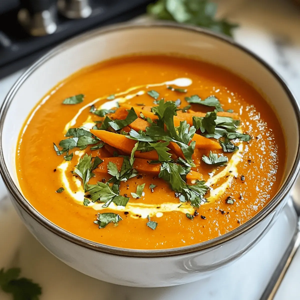 Soupe épicée de carottes et de gingembre réconfortante