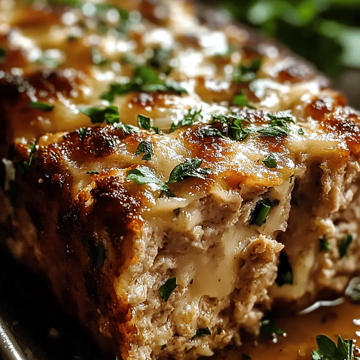 Pain de viande au poulet à l'ail et au parmesan moelleux