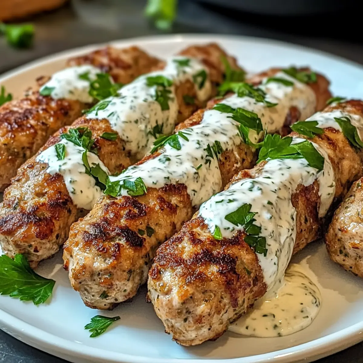Kofta de poulet avec sauce au yaourt à l'ail facile