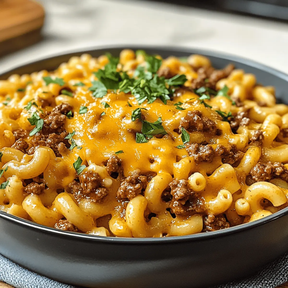 Macaroni au fromage Cheeseburger en une seule casserole