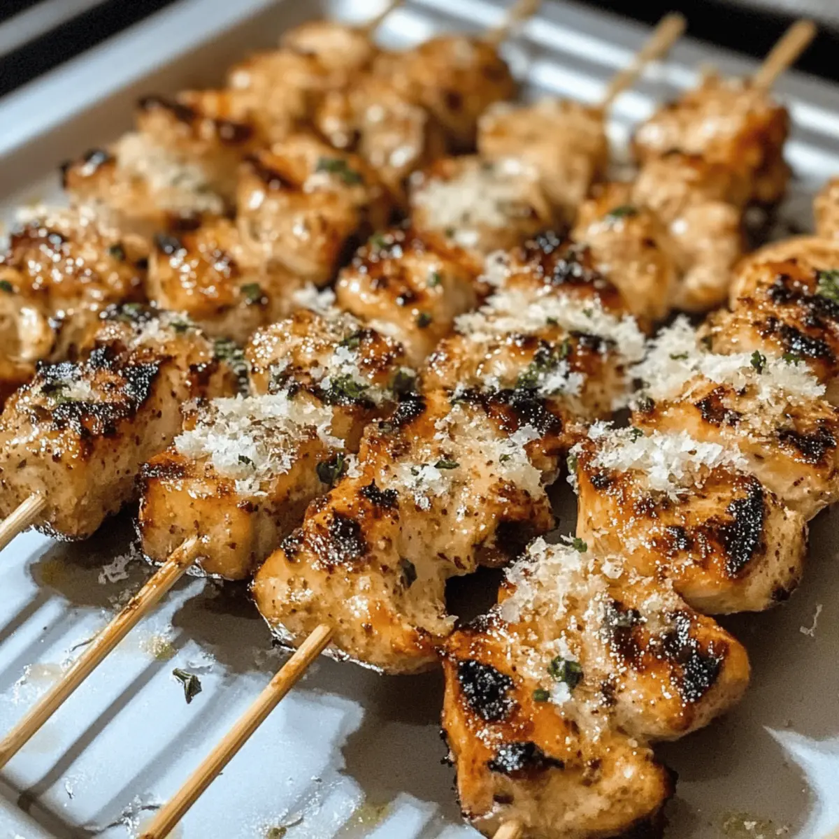 Brochettes de poulet à l'ail et au parmesan irrésistibles