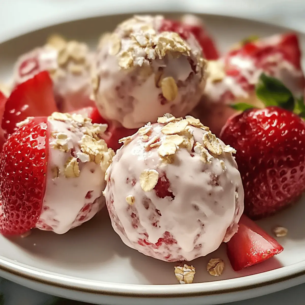 Boule de protéine au cheesecake à la fraise délicieuse