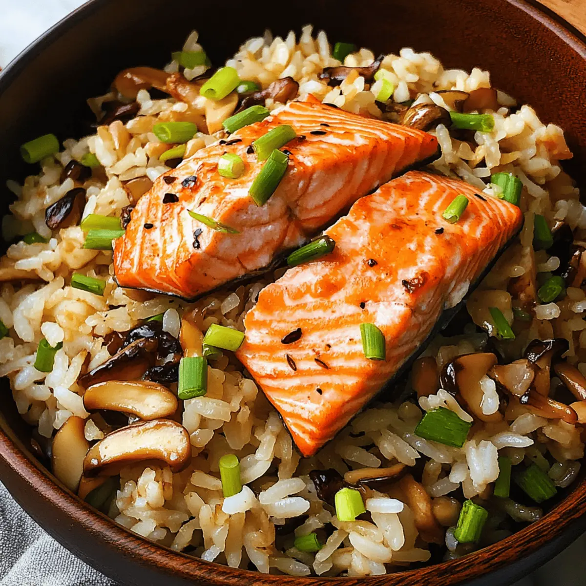 Saumon et riz aux shiitakes en un seul pot rapide