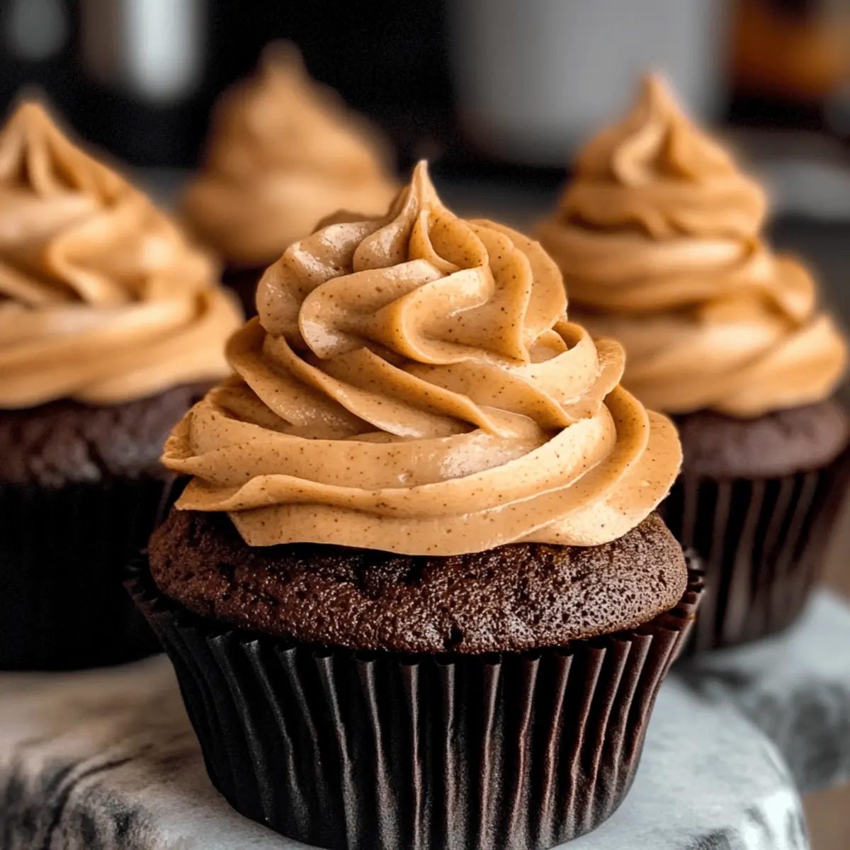 Cupcakes au chocolat et à la citrouille