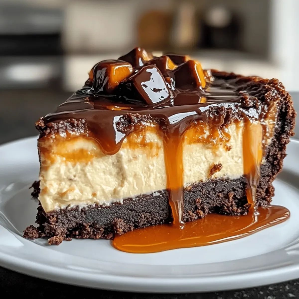 Cheesecake au brownie au caramel irrésistible