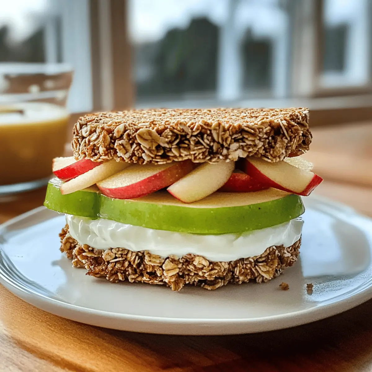 Sandwich de pomme croustillante et yaourt gourmand
