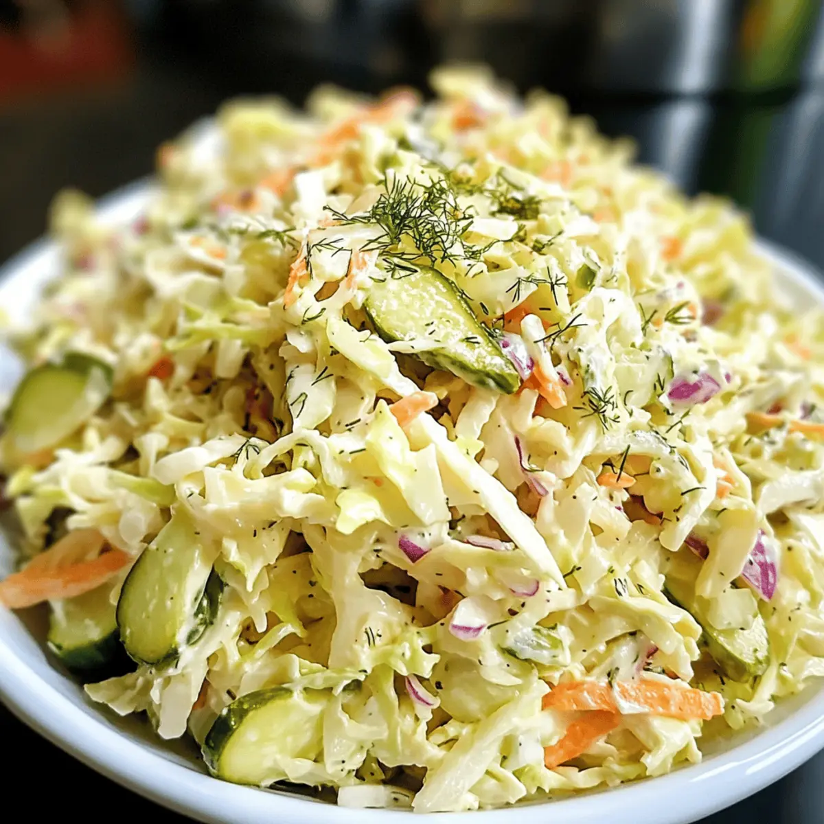 Salade de chou au cornichon aigre facile et rapide