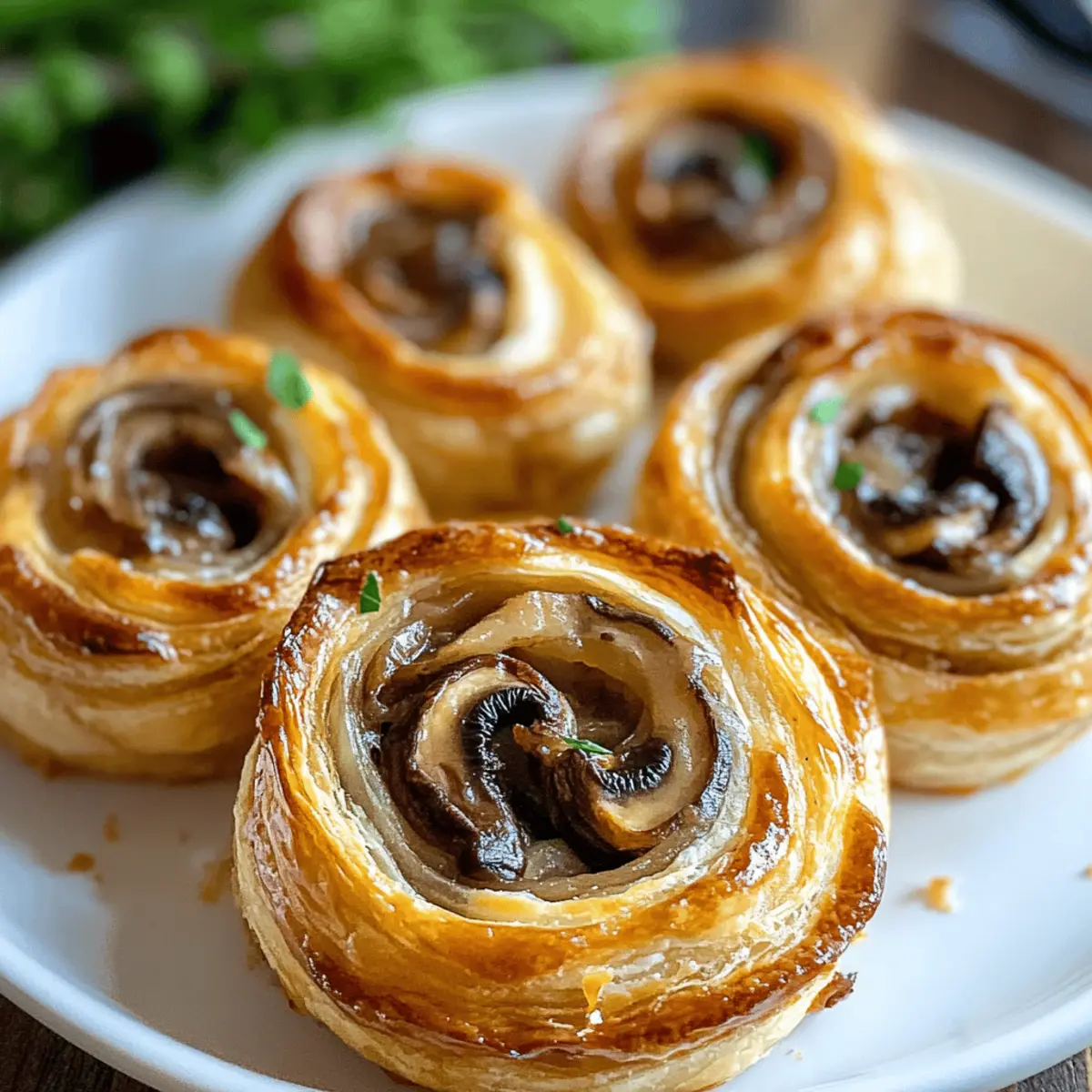 Palmiers de Pâte Feuilletée aux Champignons Savoureux