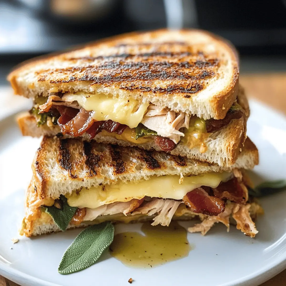 Panini chargé de dinde avec restes de Thanksgiving