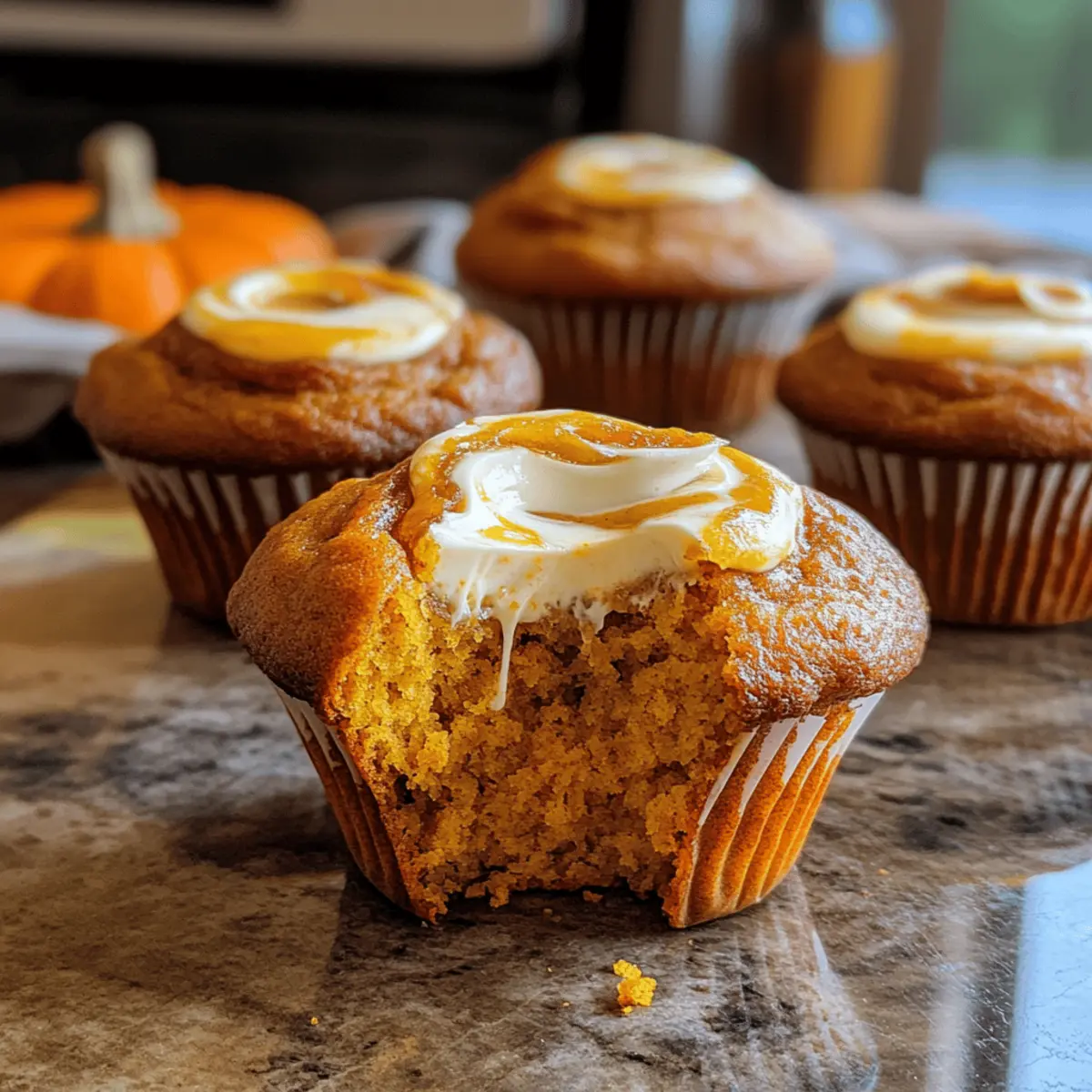 Muffins à la crème de fromage et à la citrouille moelleux