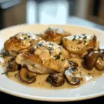 Poulet aux champignons à l'ail crémeux