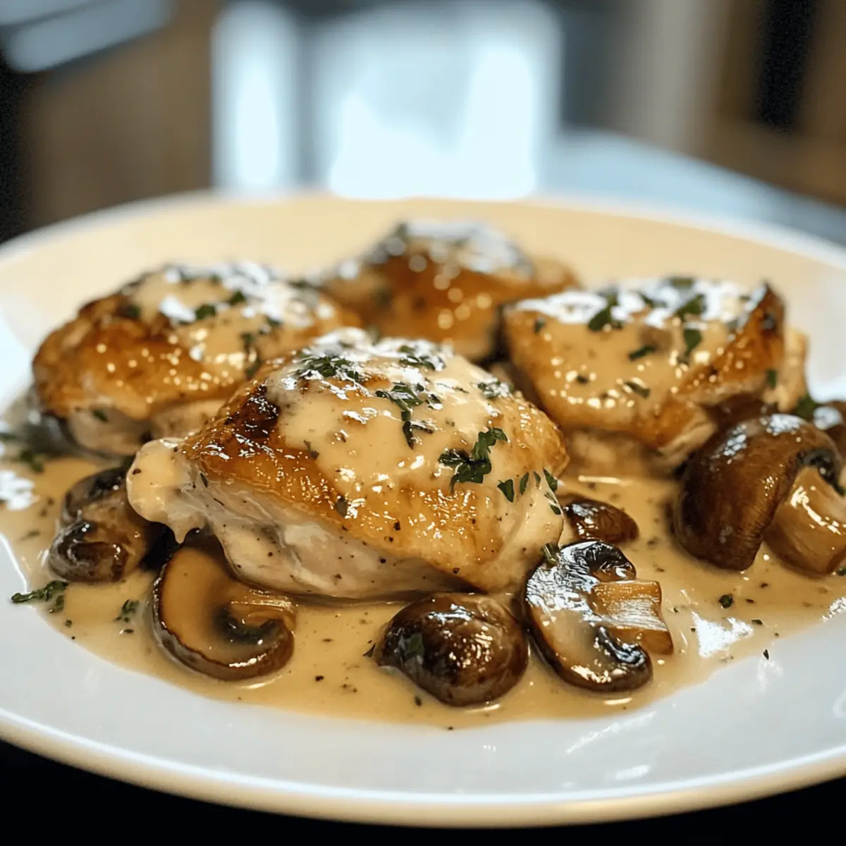 Poulet aux champignons à l’ail crémeux, soirée réconfortante