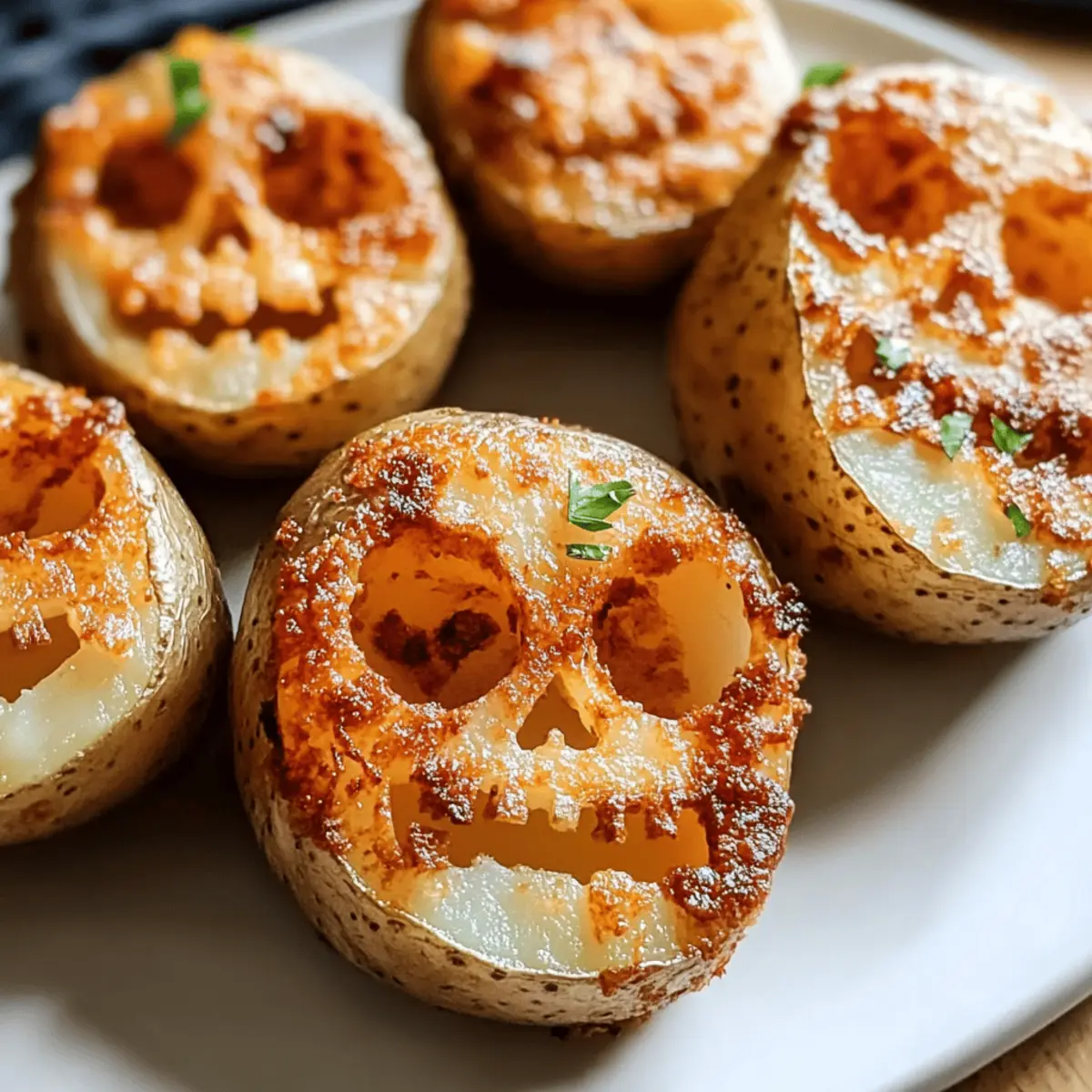 Pommes de terre crâne d’Halloween délicieusement croustillantes