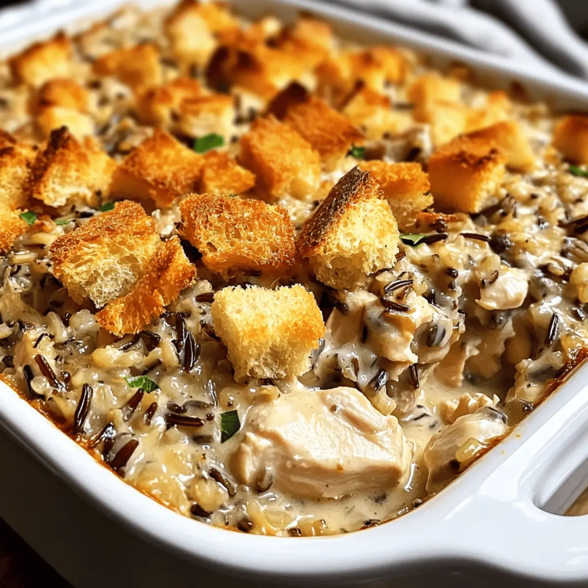 Casserole de poulet et de riz sauvage réconfortante