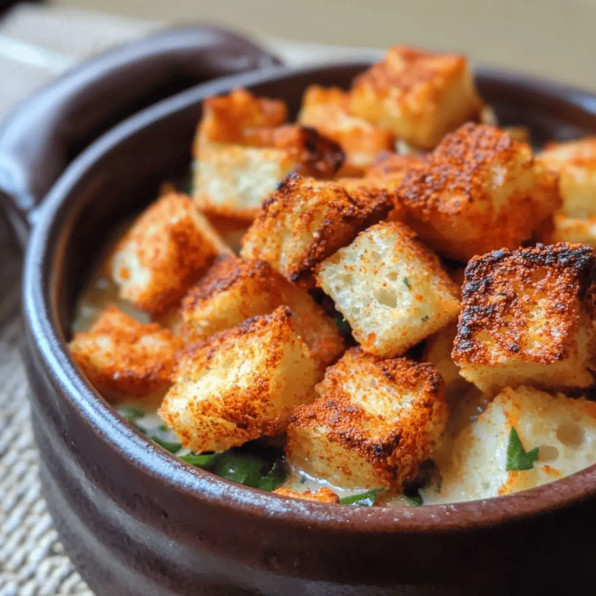 Croûtons au paprika fumé : un délice croustillant