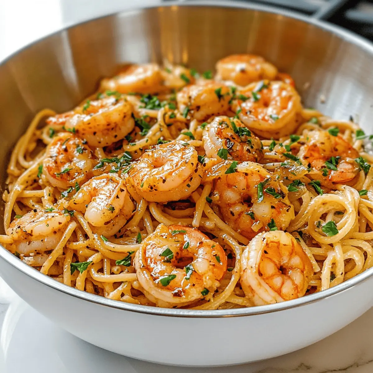 Pâtes aux crevettes à l’ail Old Bay en un clin d’œil