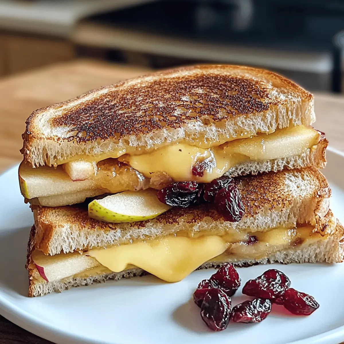 Délice de grilled cheese aux pommes et canneberges rapide