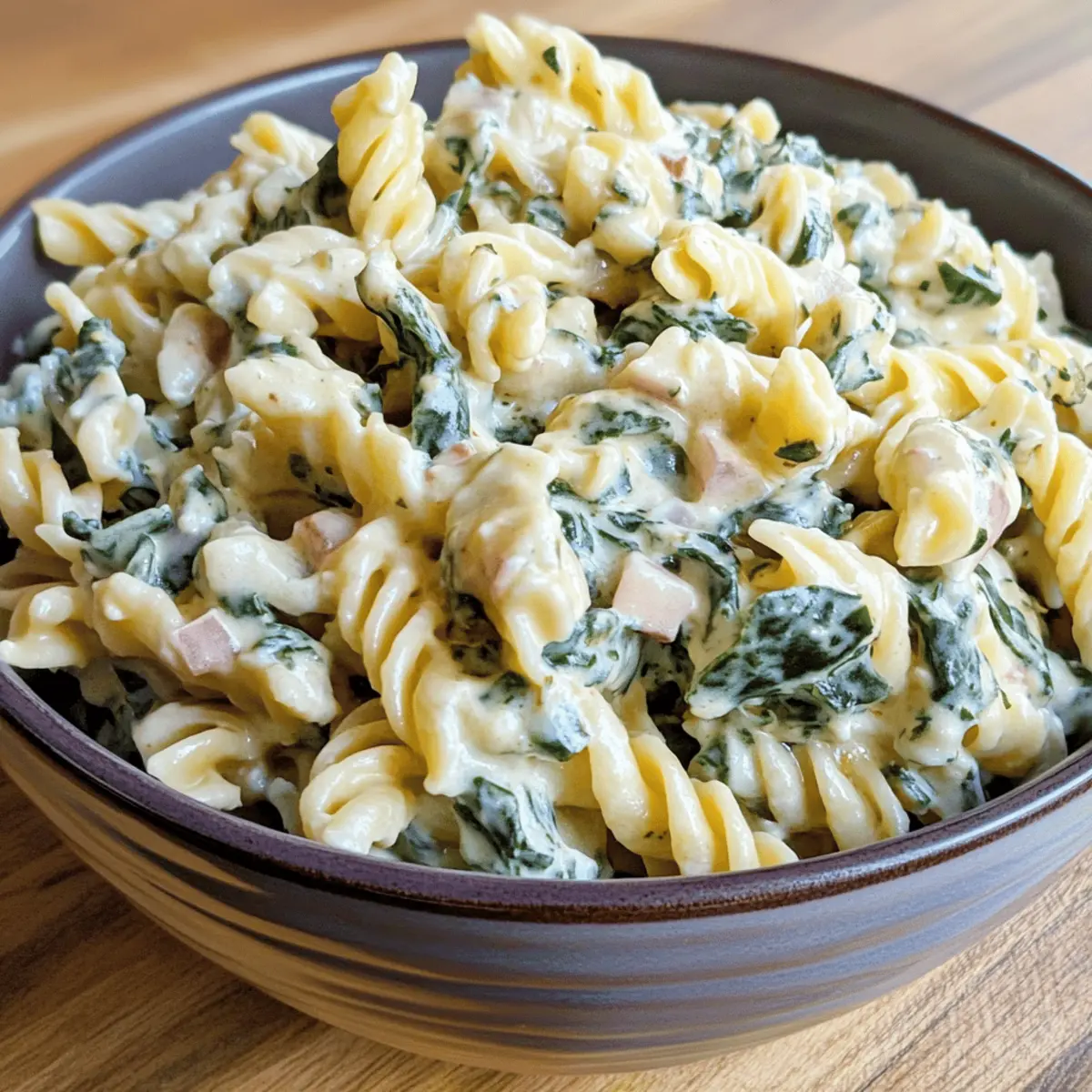 Salade de pâtes au dip d’épinards délicieuse et crémeuse