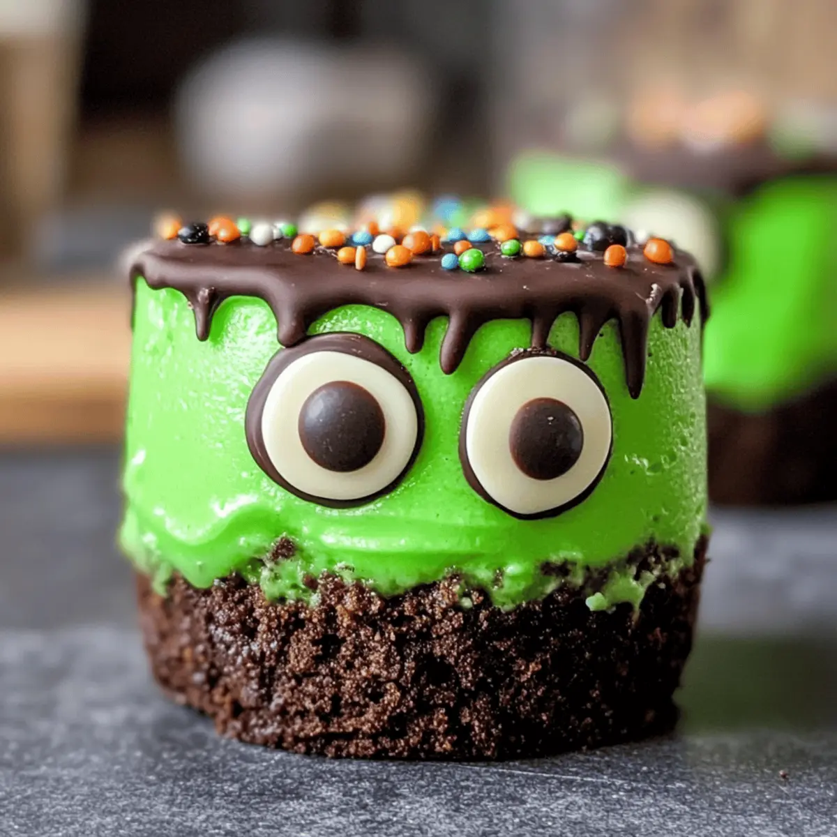 Mini Cheesecakes Frankenstein pour Halloween Amusant