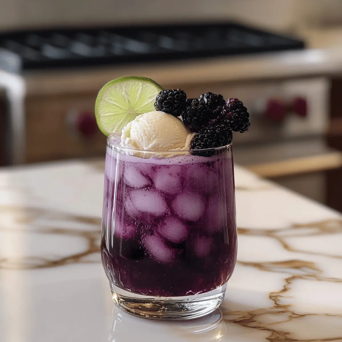 Mocktail aux baies de mûres et soda rafraîchissant