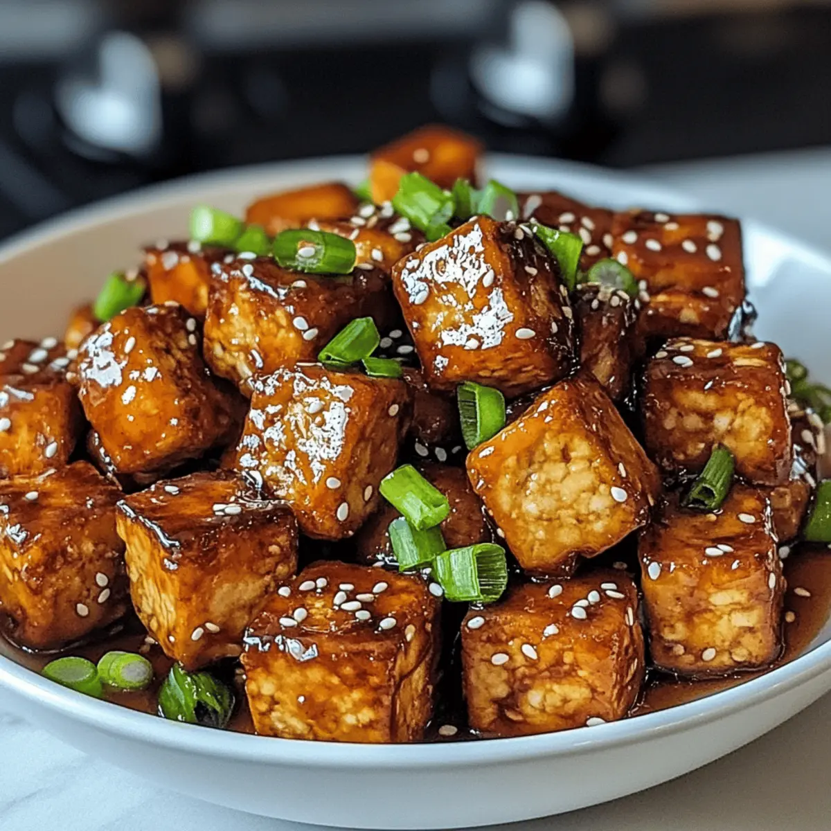 Tofu croustillant au miel et à l'ail facile