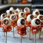 Yeux de mozzarella au salami